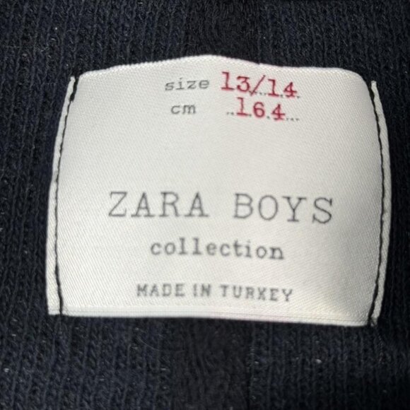 Zara Knit Sweater Boys 13-14 Gray Bottons Longline Marled Cardigan Cotton - Picture 2 of 8